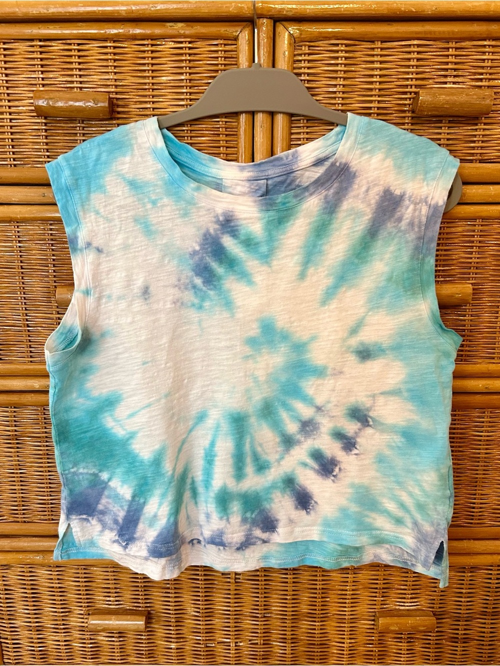 Tie-Dye Muscle Tee - Blue & White